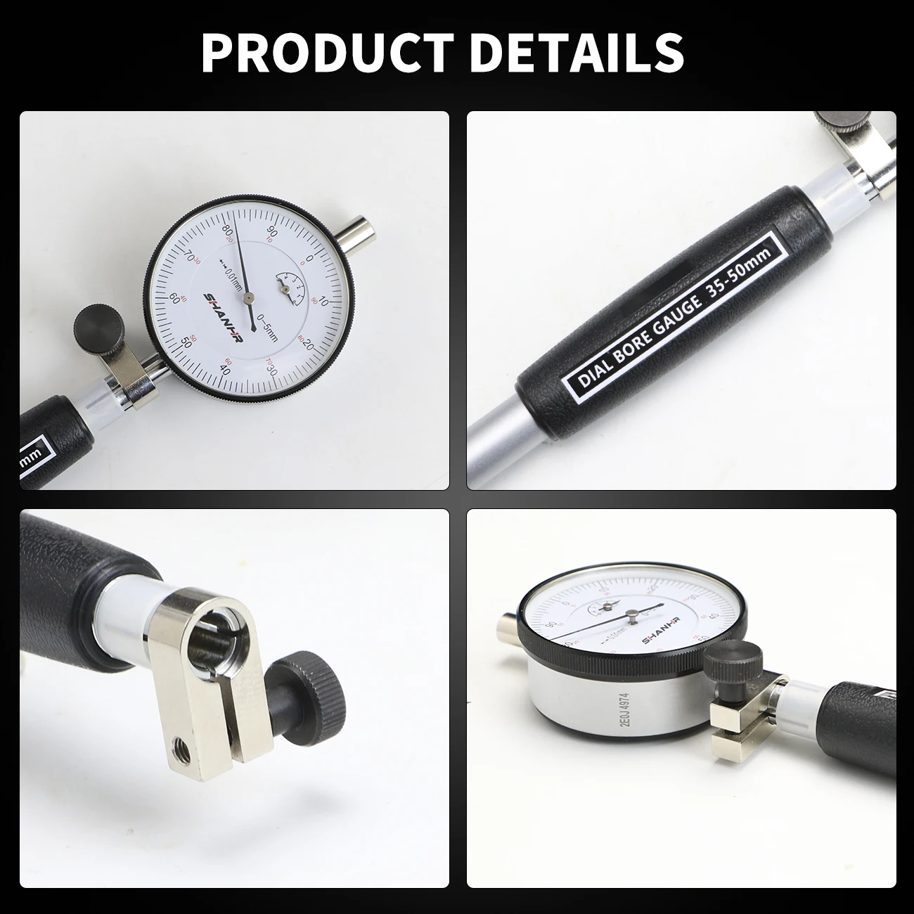 SHANHR 6-10/10-18/18-35/35-50/50-160mm Dial Indicator Dial Bore Gauge Hole Diameter Measuring Gauge 0.01 mm Gauge Measuring Tool
