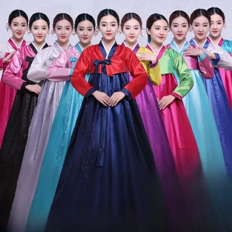 

New Korean Traditional Women's Court Wedding Daily Performance Hanbok North Korea Folk Costume Dance Stage Ancient