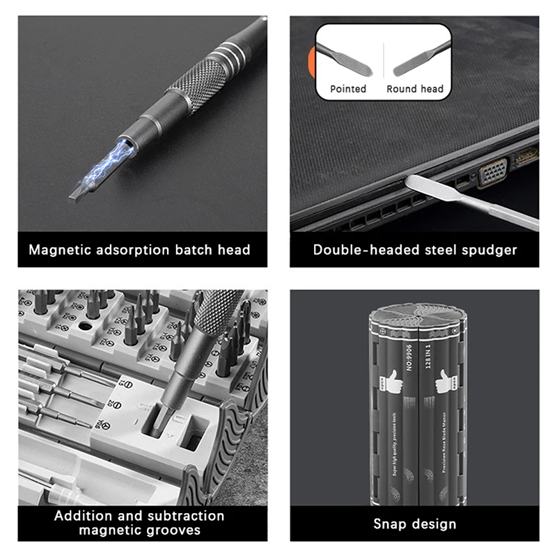 

128 In 1 Precision Screwdriver Set Magnetic Screw Nuts Bits Multi Functional Household Repair Tools Kit For Laptop
