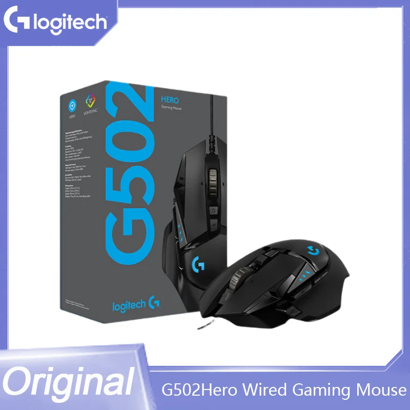 

Original Logitech G502 Hero Rgb Wired Mouse Professional Gaming Mouse 25600dpi Programming Mouse Adjustable Light For Pc Game