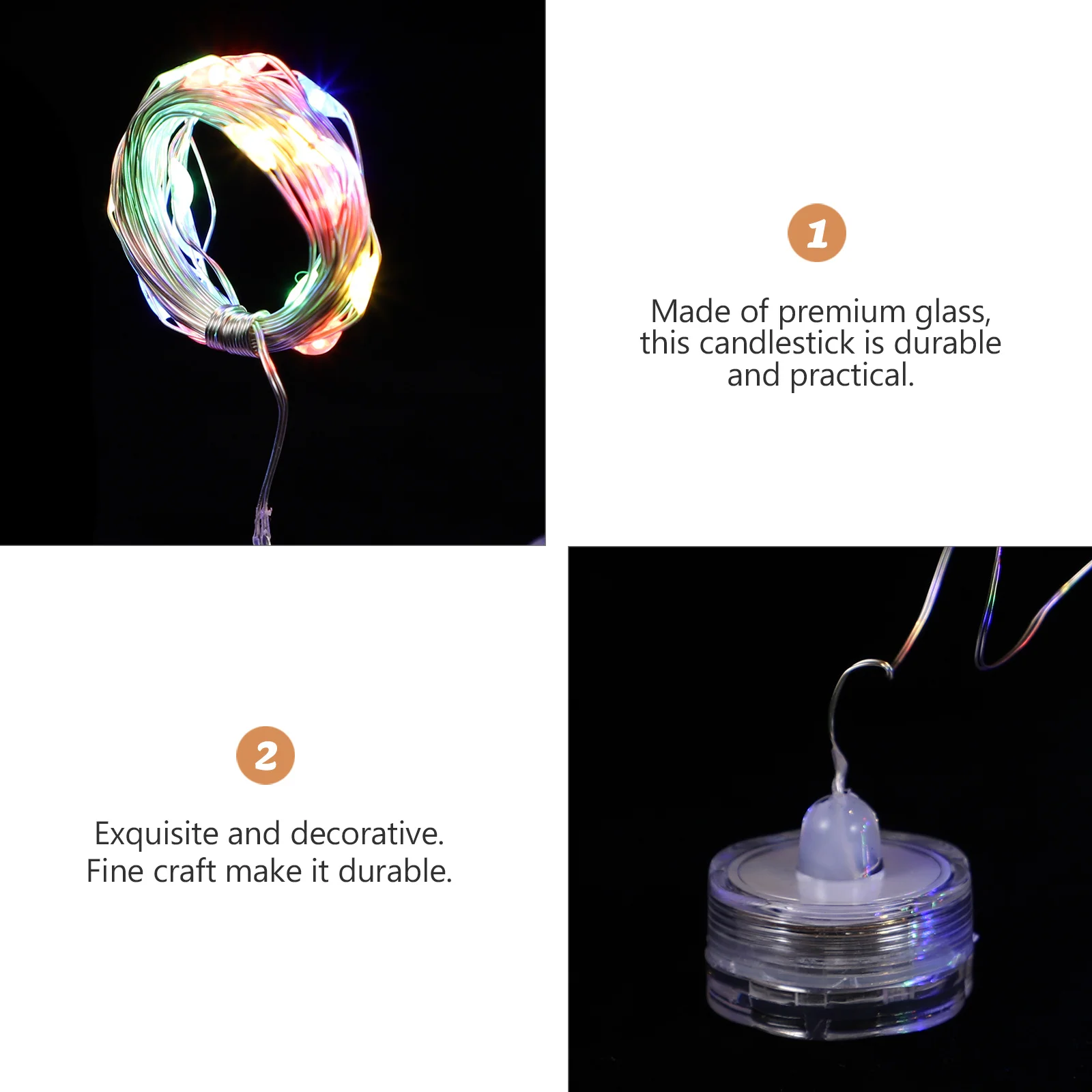 6 قطع من أضواء سلسلة غاطسة LED مصباح غوص مقاوم للماء على شكل زر لتزيين الحفلات الليلية