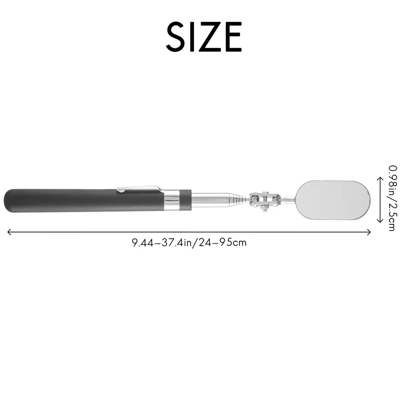 WCS-9 ชิ้นกระจกตรวจสอบ Telescoping สังเกตเครื่องมือตรวจสอบกระจกสําหรับตรวจสอบสภาพของยานพาหนะ (วงรี)