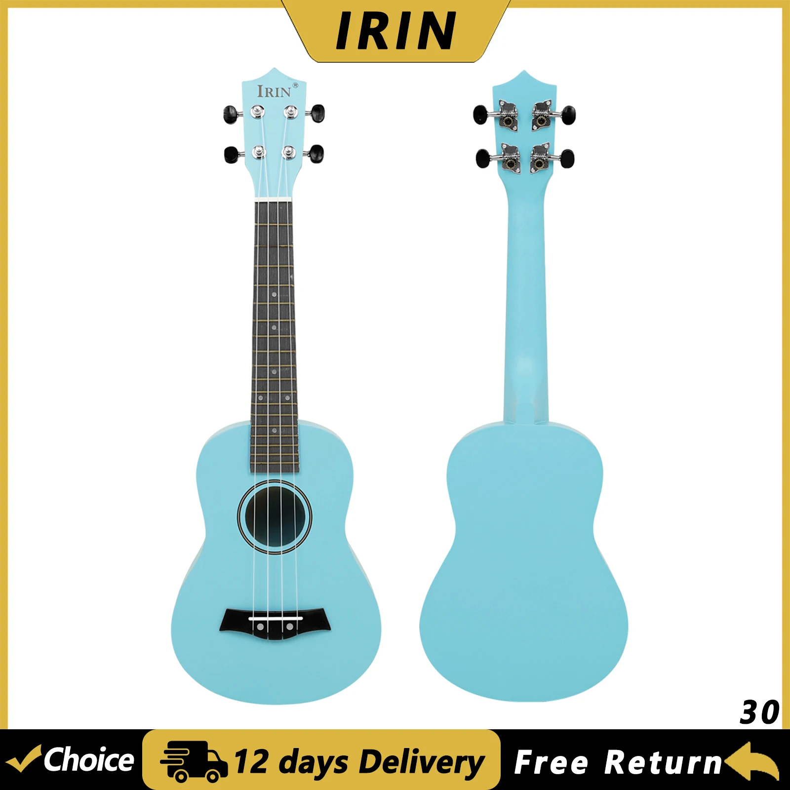 IRIN 23 Inch Ukulele Guitar Basswood Blue Mini Guitar Hand Polished Concert Performance Professional Ukulele Children Gifts
