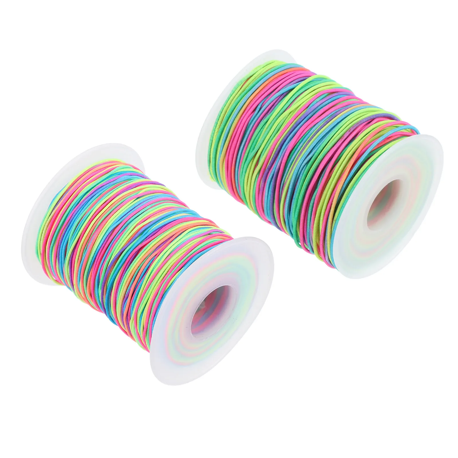 

2 Rolls Rainbow Color Elastic Cord for DIY Beaded Bracelets Necklaces Anklets Jewelry Making Stretchy Beading String Craft Cord