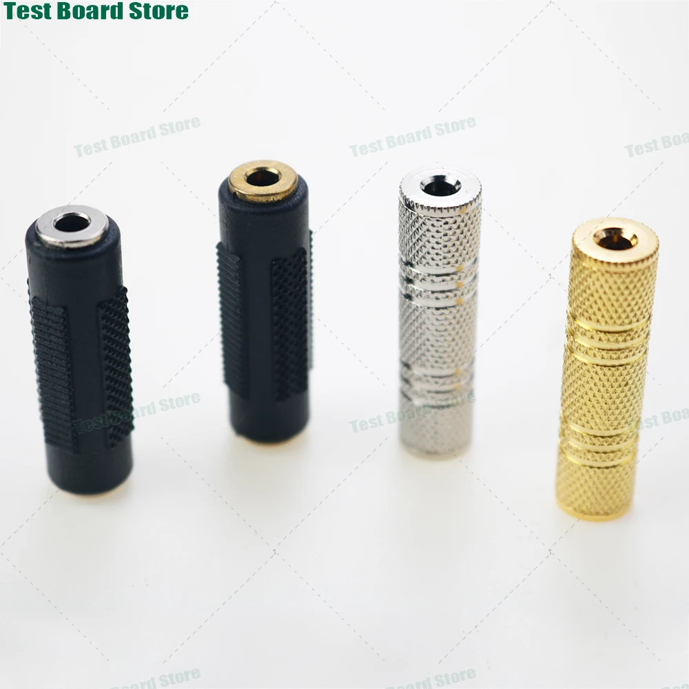 1Pce metal gold-plated nickel plated female 3.5mm stereo audio headphone jack connector adapter straight through adapter