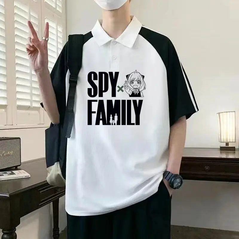 Kaus Kerah Lipat Keluarga Spy X Baru Merchandise Anime Aniya Kaus Polo Uniseks Musim Panas Kartun Longgar