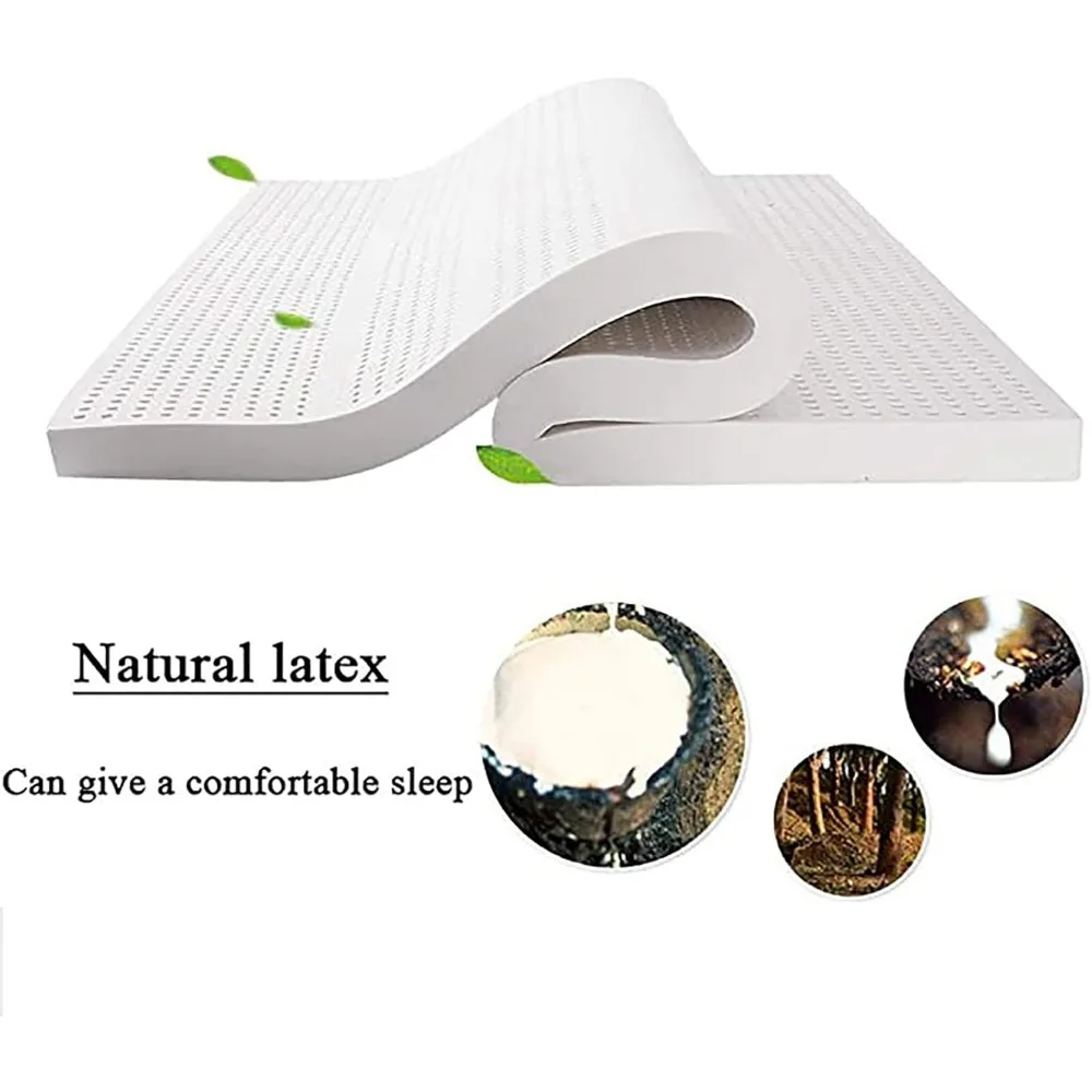 مرتبة علوية من اللاتكس متوسطة الحجم مغطاة بالقطن العضوي، خيارات 1-4 بوصة، مثالية للنوم العميق، مقاس كينج، سميكة 76 × 80 × 1 بوصة