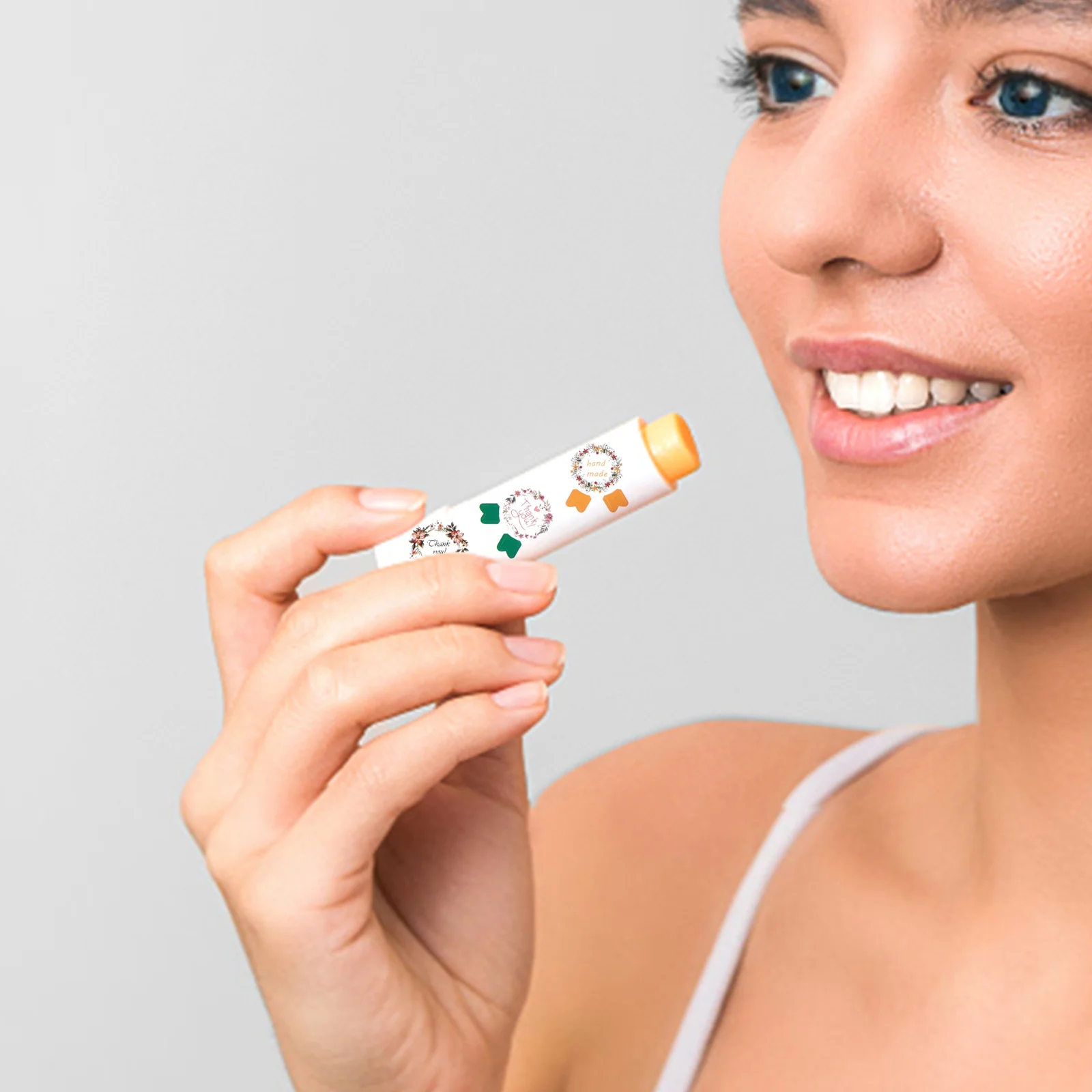 

10Pcs Lip Gloss DIY Sticker PVC Self Adhesive Easy Peel Personalized Labels for Lip Gloss Tube Decorative Sticker