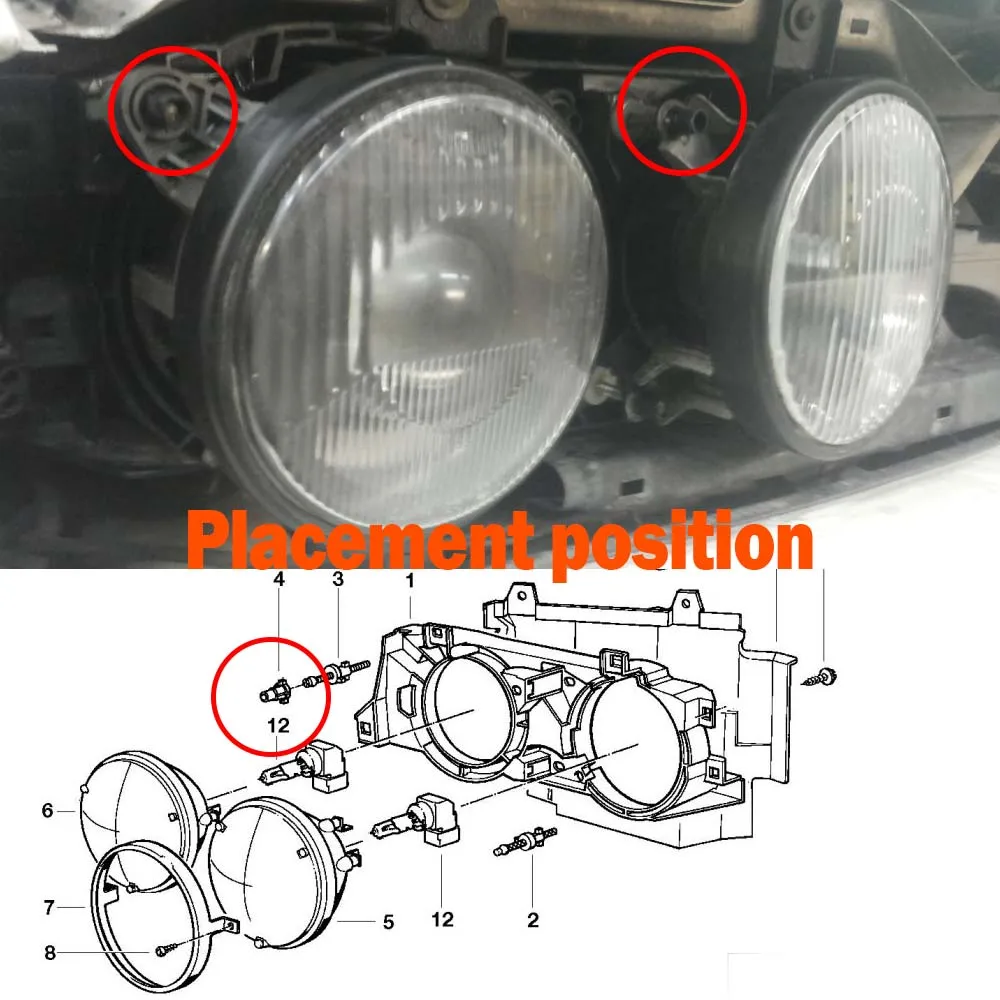 20Pcs Car Headlamp Headlight Adjusting Screw Clip Bracket Auto Fastener For BMW 3 5 6 7 8 Series E30 E34 E24 E32 E31 63121378369