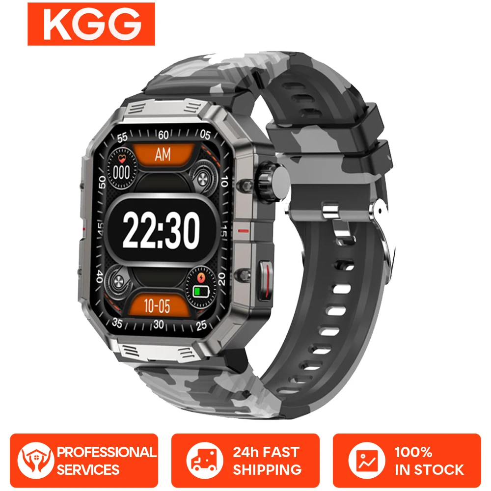 

GW55 Мужские спортивные умные часы 2,02 дюйма с большим экраном BT Компас вызова 3ATM IP68 Водонепроницаемые умные часы с искусственным интеллектом и голосом для мужчин
