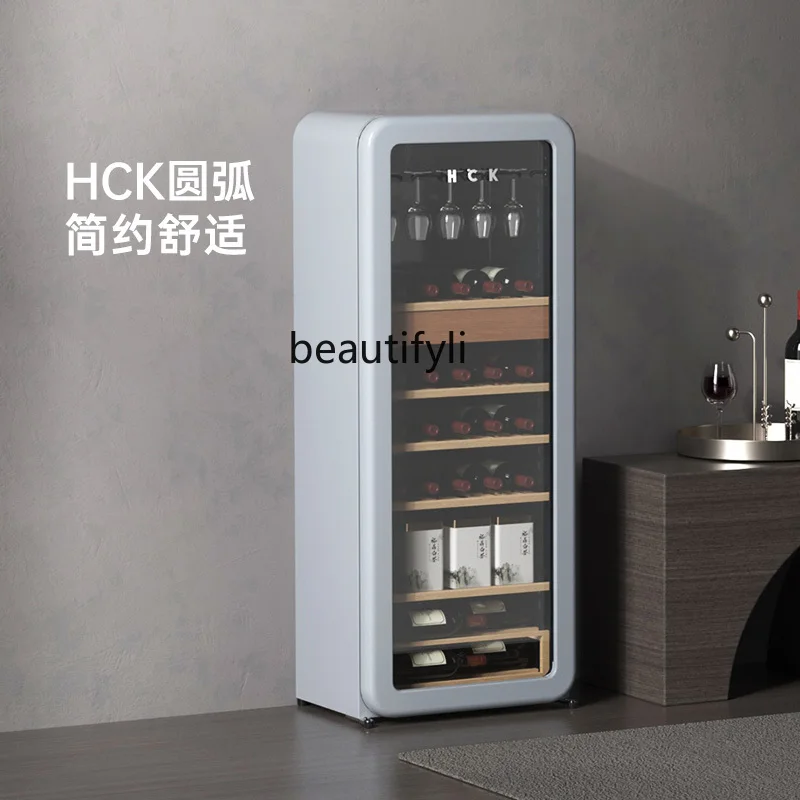 Wabi-sabi red wine cabinet household constant temperature and humidity tea built-in living room ultra-thin ice bar refrigerator