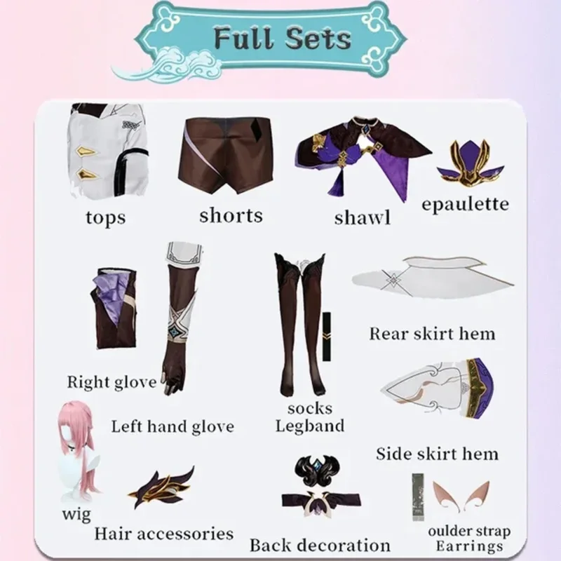 Elysia Costume Cosplay Honkai Impact 3 parrucca uniforme di carnevale Anime costumi di Halloween gioco delle donne