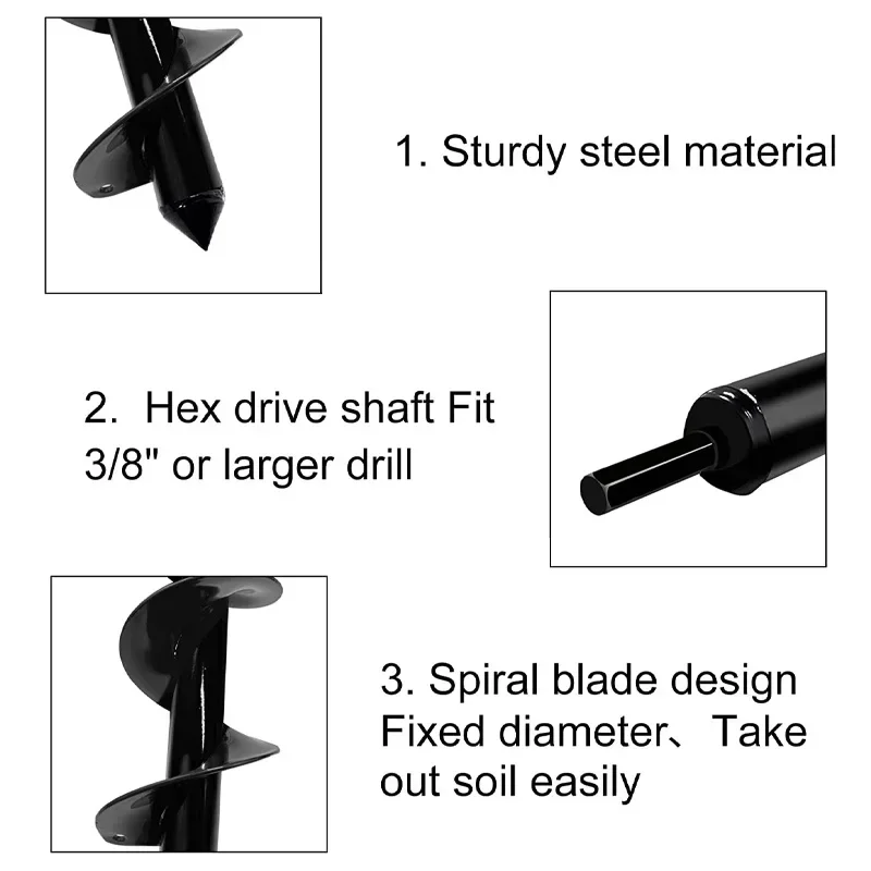 Imagem -04 - Broca Espiral para Plantio Buraco Jardim Auger Jarda Jardinagem Ferramenta Planting Hole Digger Tamanhos