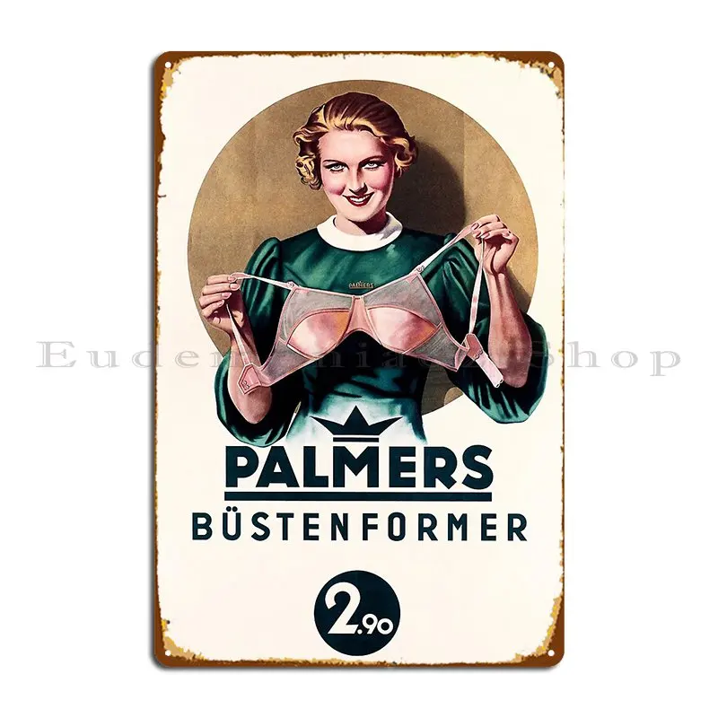 Palmers Bustenformer Woman Underwear Vintage Garment Advertisement Metal Plaque Poster Club Design Wall Mural Tin Sign Poster