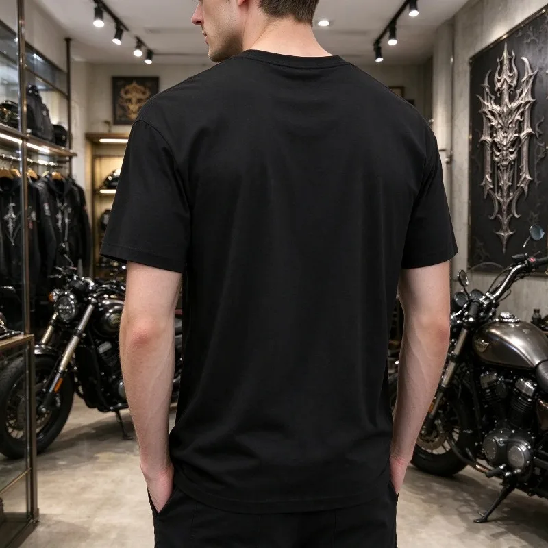 Gothic Cross T-Shirt Men Modal Short Sleeve Silver Tribal Cross Graphic Casual Streetwear Christian Faith Tee Y2K Retro Vibes