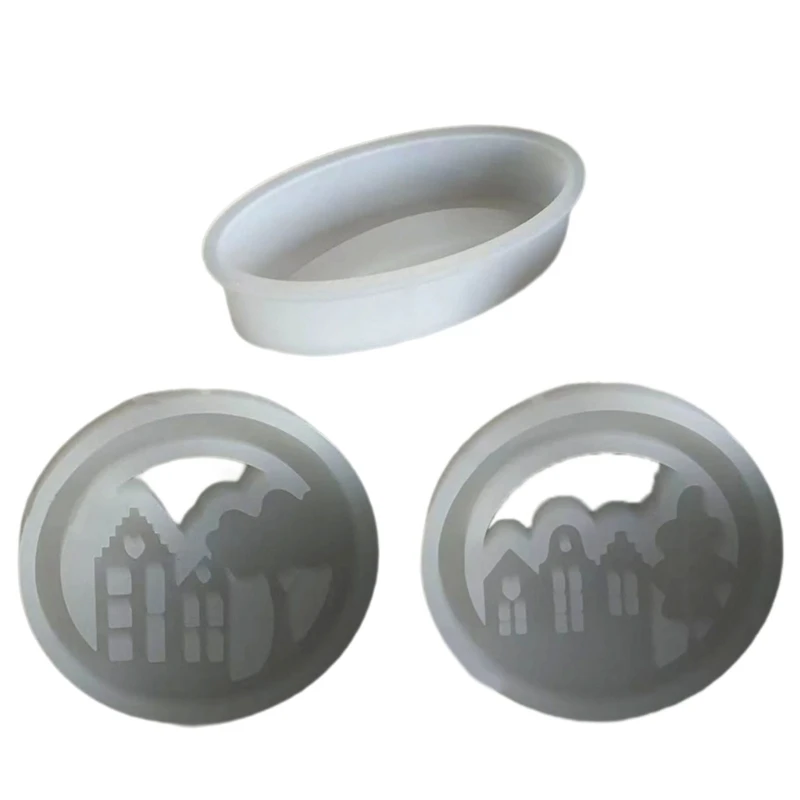 

Wreath House Resins Molds with Base Mould for Candle Holder Tealight Holder Dropship