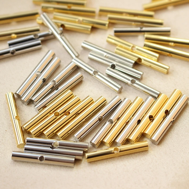 10PCS Color Preserving Cross Bar Middle Hole Copper Brass Quality Jewelry DIY Making Supplies Material Accessories