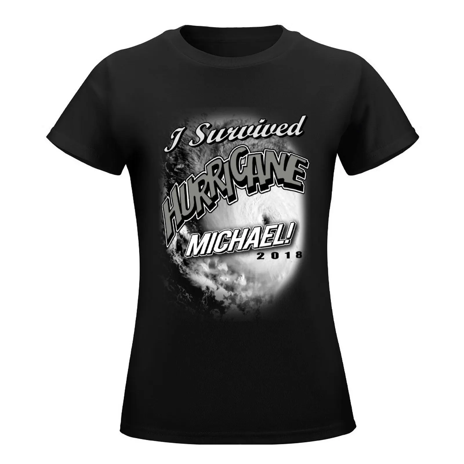 I Survived Hurricane Michael Shirts T-Shirt graphics summer tops white t-shirt dress for Women sexy