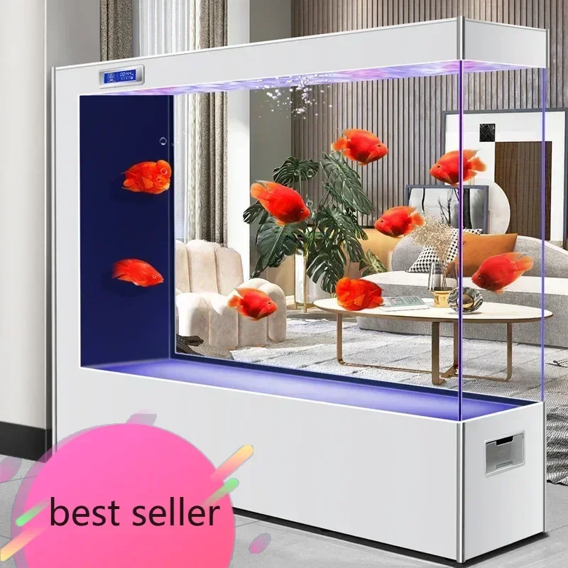 qw NEW N Super White Glass Fish Tank Living Room Small Subareas Screens Special Ecological Cycle Change Water Aquariumqw