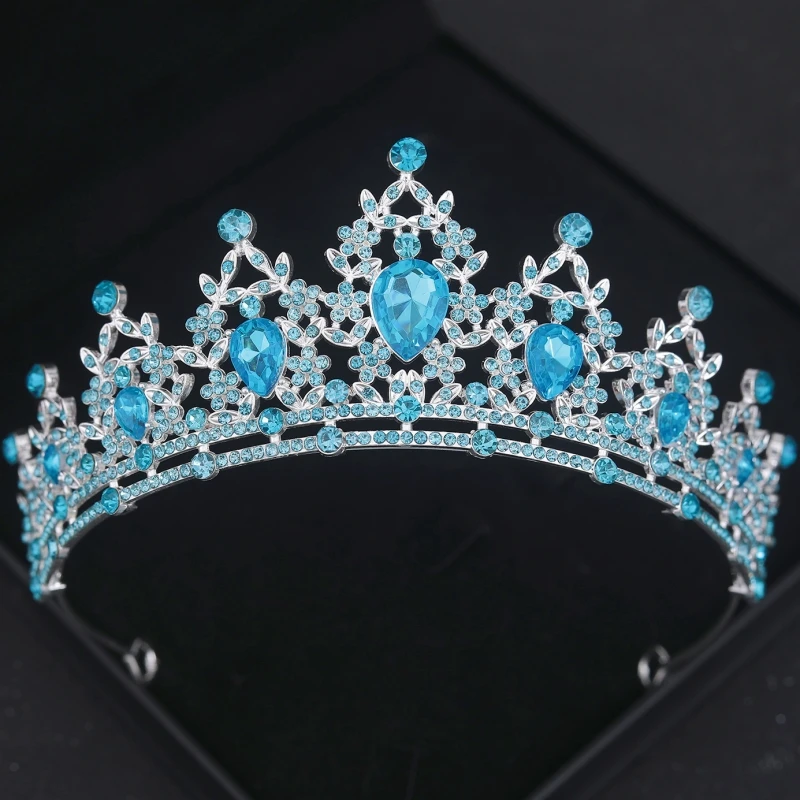 Diadema corona di cristallo barocco per le donne sposa strass Prom Diadem accessori per capelli da sposa da sposa diademi e corone di gioielli