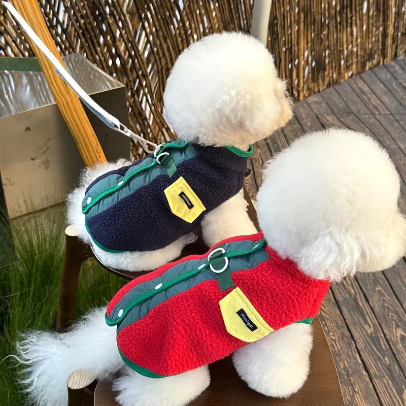 Autumn/Winter Pet Clothing Teddy Button-Front Waistcoat Bichon Frise Warmth-Retaining Jacket Thickened Sleeveless Puppy Clothes