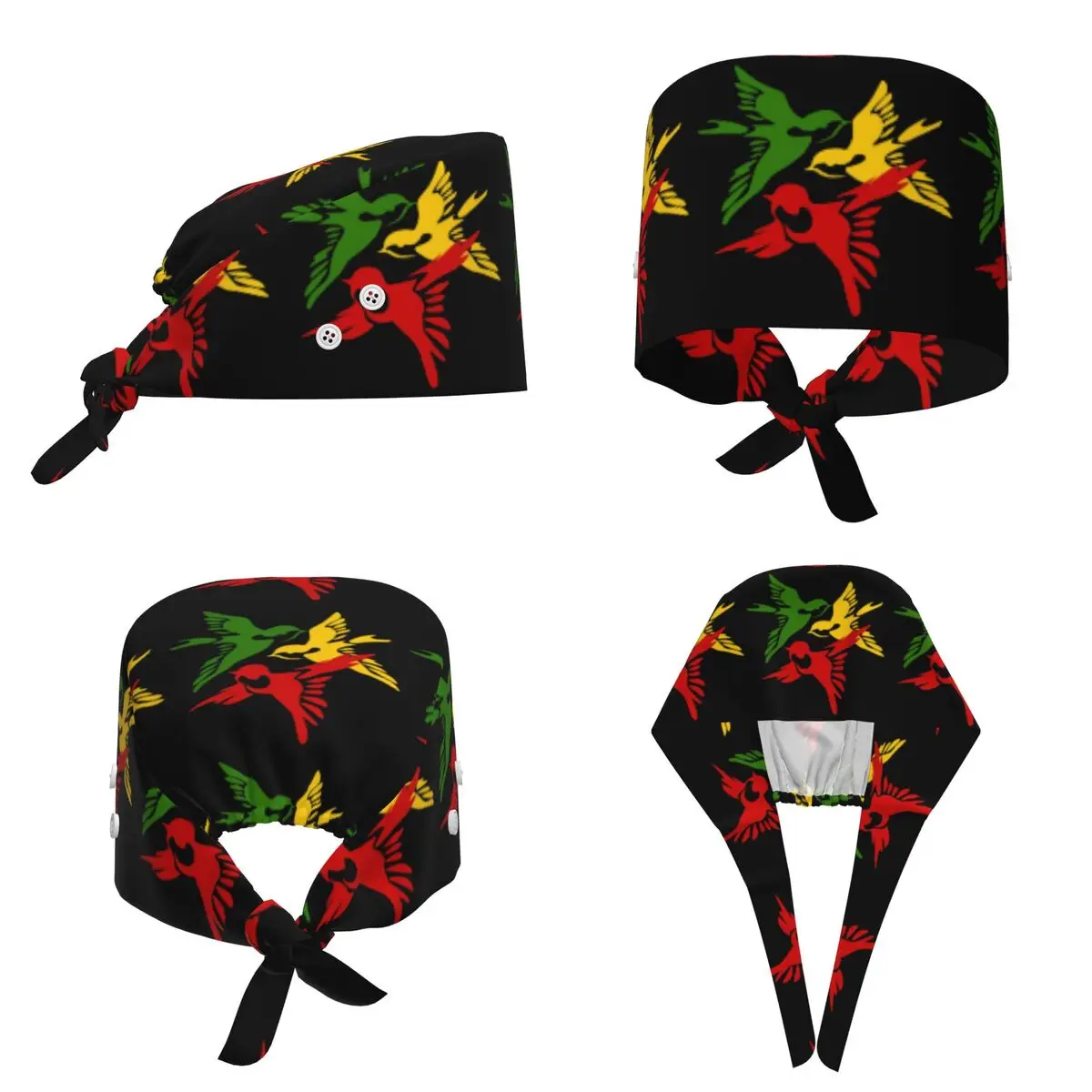 Bob Marley 3 Little Birds Ajax Scrub Hat Doctor Working Surgical Cap Unisex Adjustable Nursing Caps for Dentist