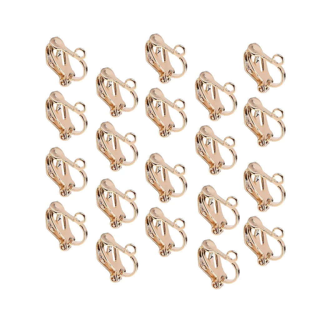 Clip-on Earrings 20pcs, Hypoallergenic No-Piercing Ear Clips for Sensitive Skin, Earless Earcuff Jewelry