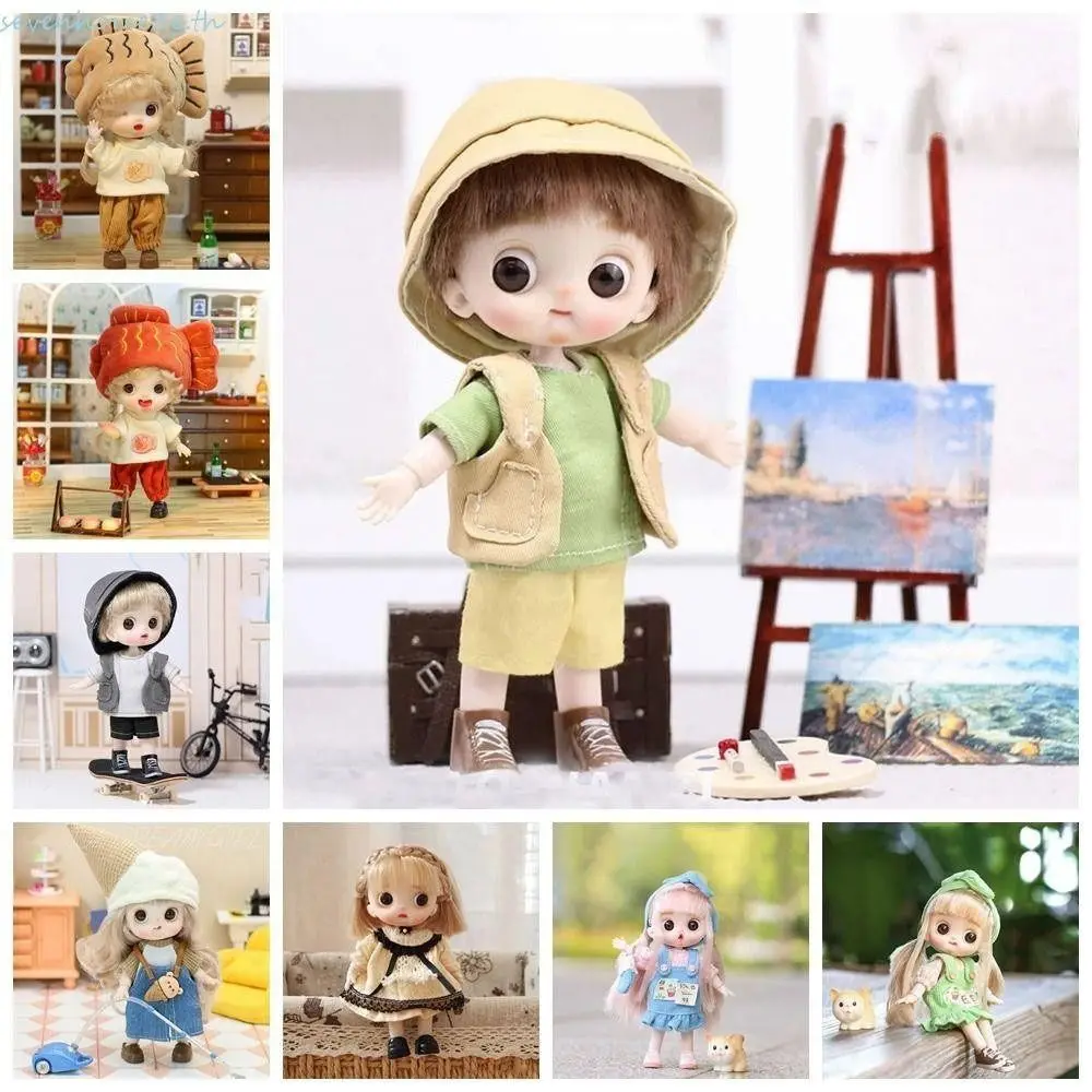 1Pcs Doll Accessories Ob11 Bjd Doll Movable Joints Adjustable Obitsu 11 Clothes Dolls Kawaii 14cm Miniature Doll For Girls Boy