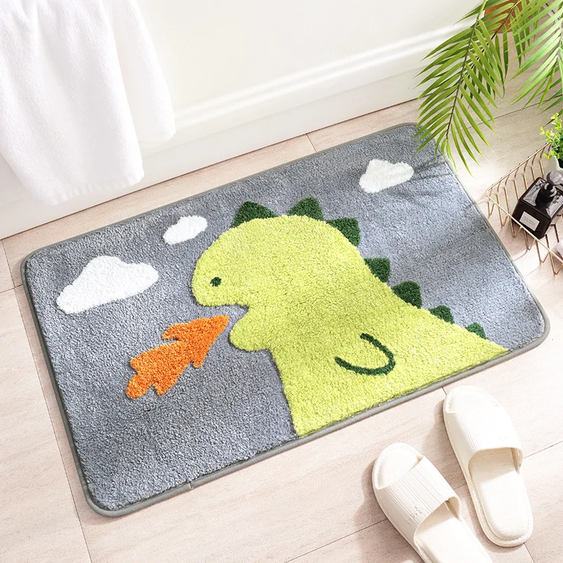 Japanese Cartoon Microfiber Bath Mat High and Low Fluff Craft Super Soft Absorbent Bathroom Door Mat Anti-slip Bath Rug Carpet