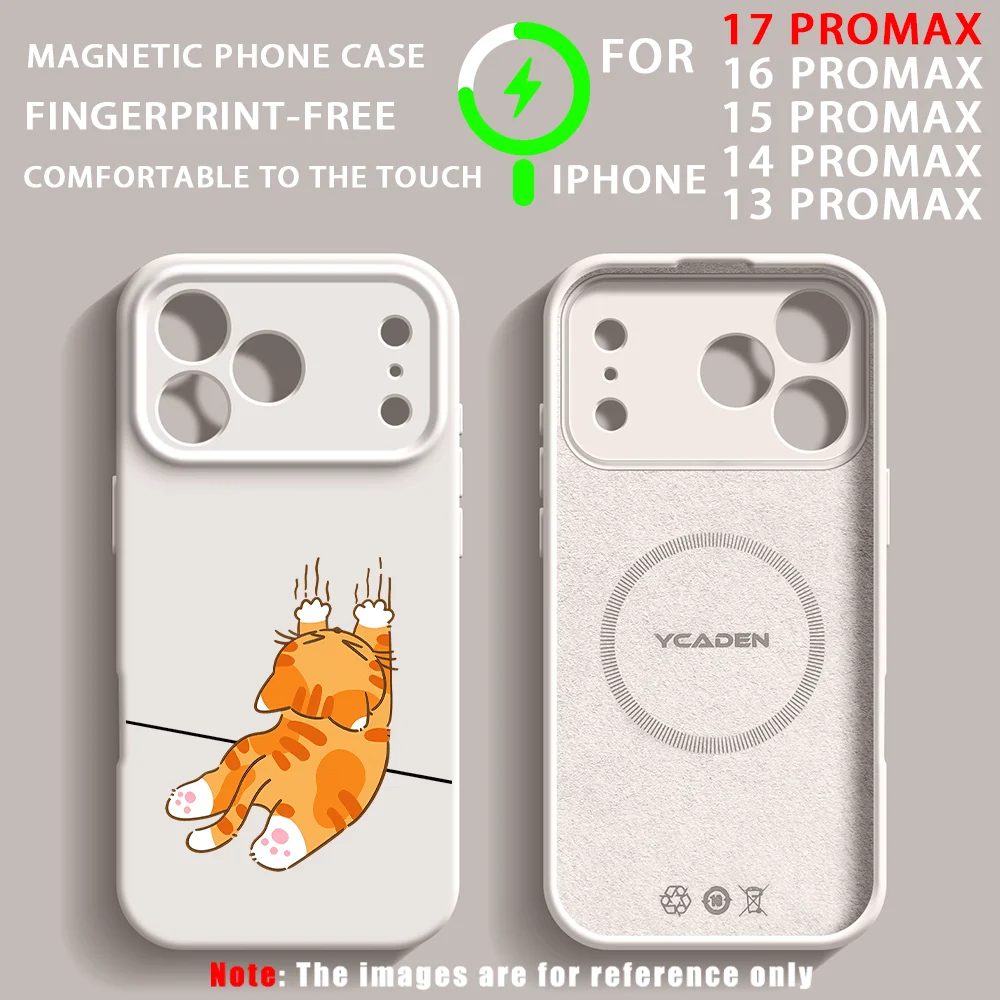 Cute Clawing Wall Tabby Cat Magnetic Wireless Charge Phone Case For Samsung Galaxy S24 Ultra S25 S26 Plus S23 Ultra Plus Cover