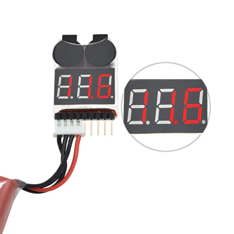 2 in 1 Li-ion RC Lipo Battery Low Voltage Alarm 1S-8S Buzzer Indicator Checker Tester LED Display Board Module Compact-