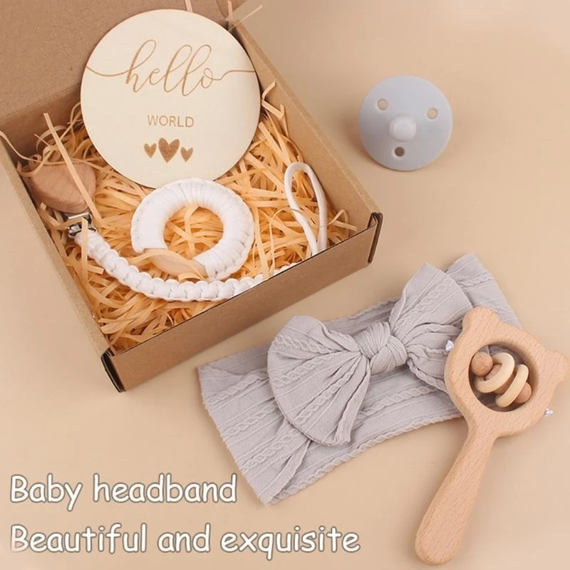 G2TC 베이비 헤드 랩 테레 비드 실리콘 젖꼭지 크로 셰 뜨개질 유아를위한 진정