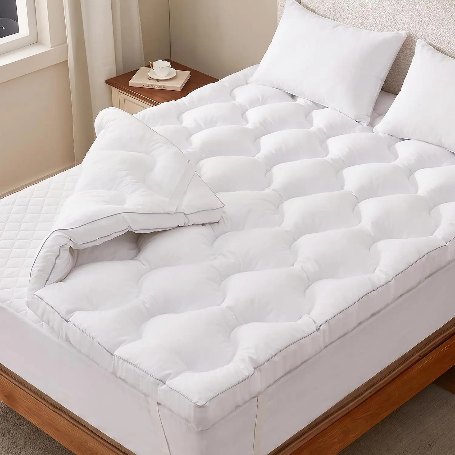3 Inch Memory Foam Mattress Topper Twin Back Pain Relief White 75x39x3 Inch