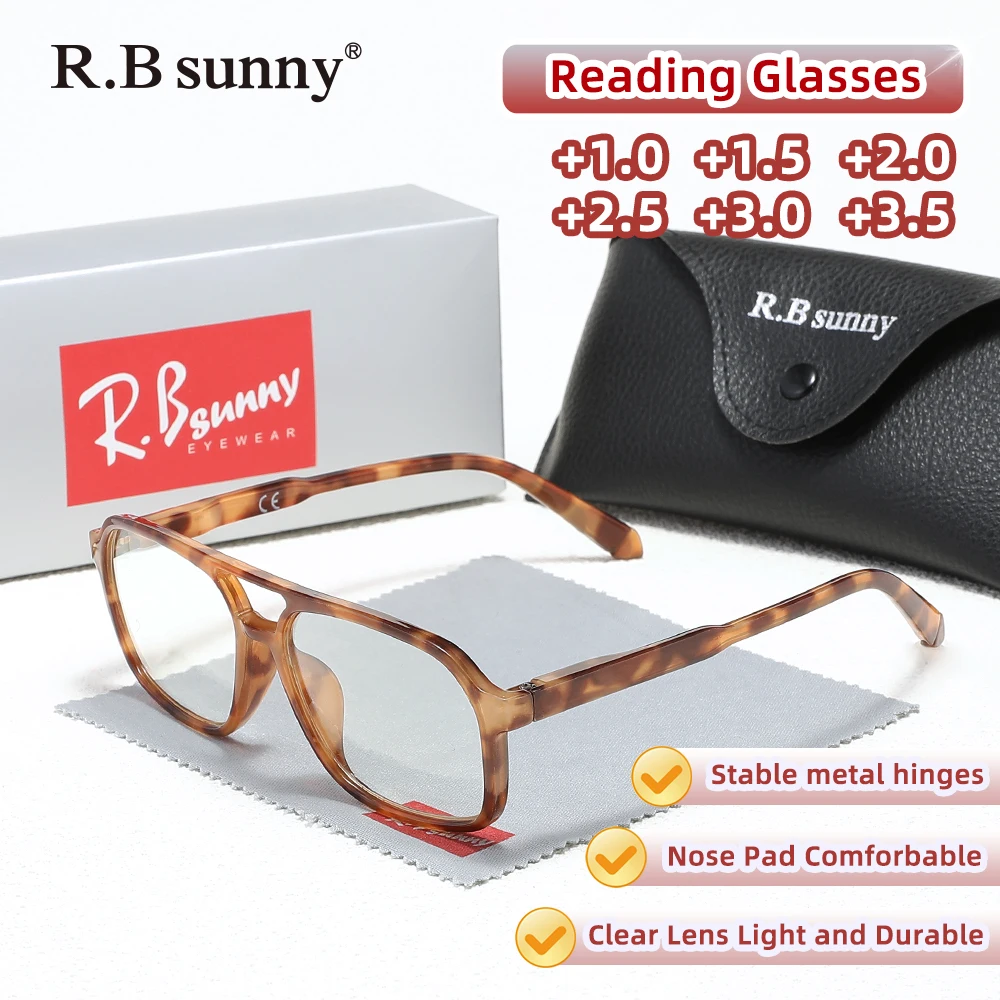 Fashionable Reading Glasses Men Women Reading Eyeglasses Antifatigue Computer Eyewear Comfortable for the Elderly +1.0 ~ +3.5