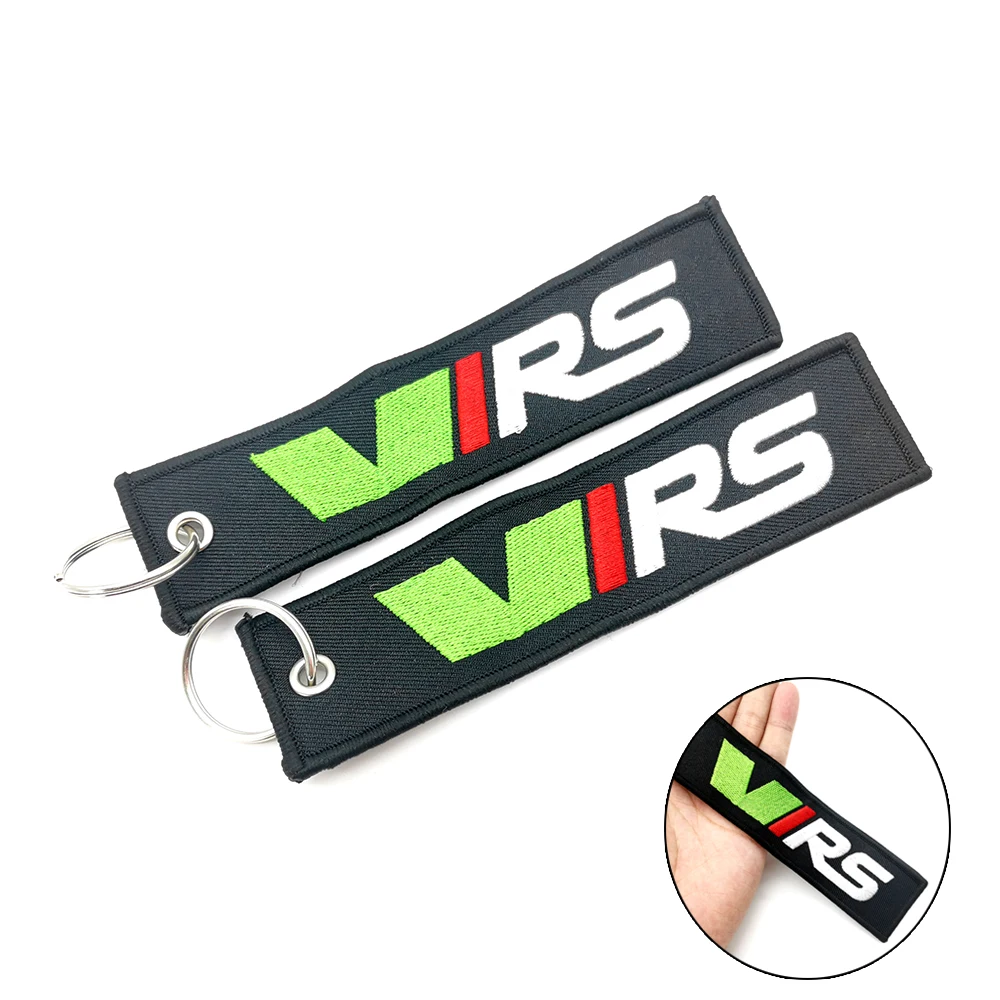 Car Keychain Keyring Embroidery Key Tags For Skoda VRS Octavia Kamiq Kodiaq Karoq RS Superb Fabia Rapid Favorit