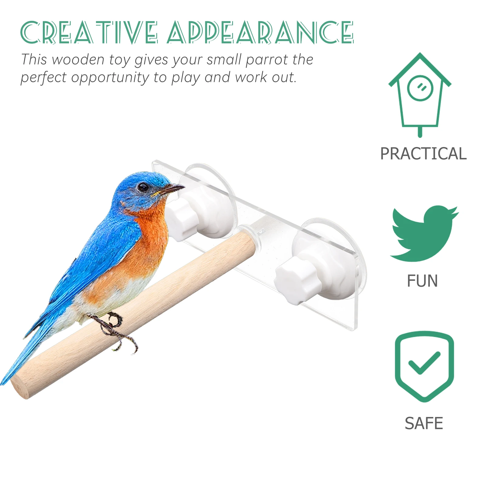 

Wear-Resistant Stand Wooden Parrot Perch For Cage Durable Sturdy Home Decoration Parrot Accessory Household Bird Supplies Funny