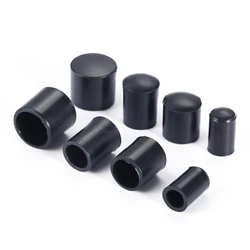 50pcs Rubber Round Tube End Push-in Cap Cover M6 M8 M10 M12 Pipe Plug Screw Thread Protector Bolt Safety Chair Feet Table Tip