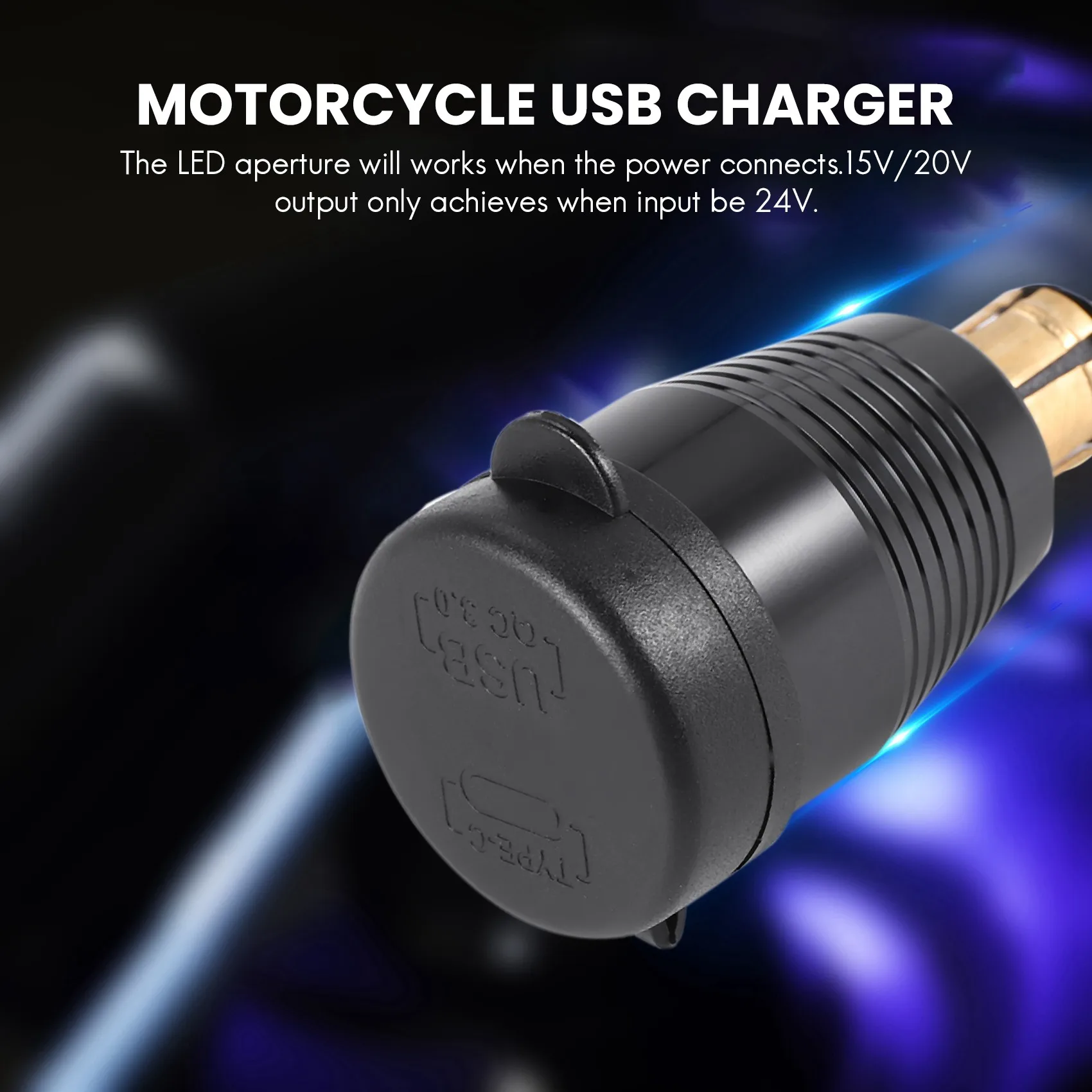 Caricabatterie impermeabile con spina DIN per moto a caricatore USB QC3.0 e presa adattatore di alimentazione di tipo C 30W