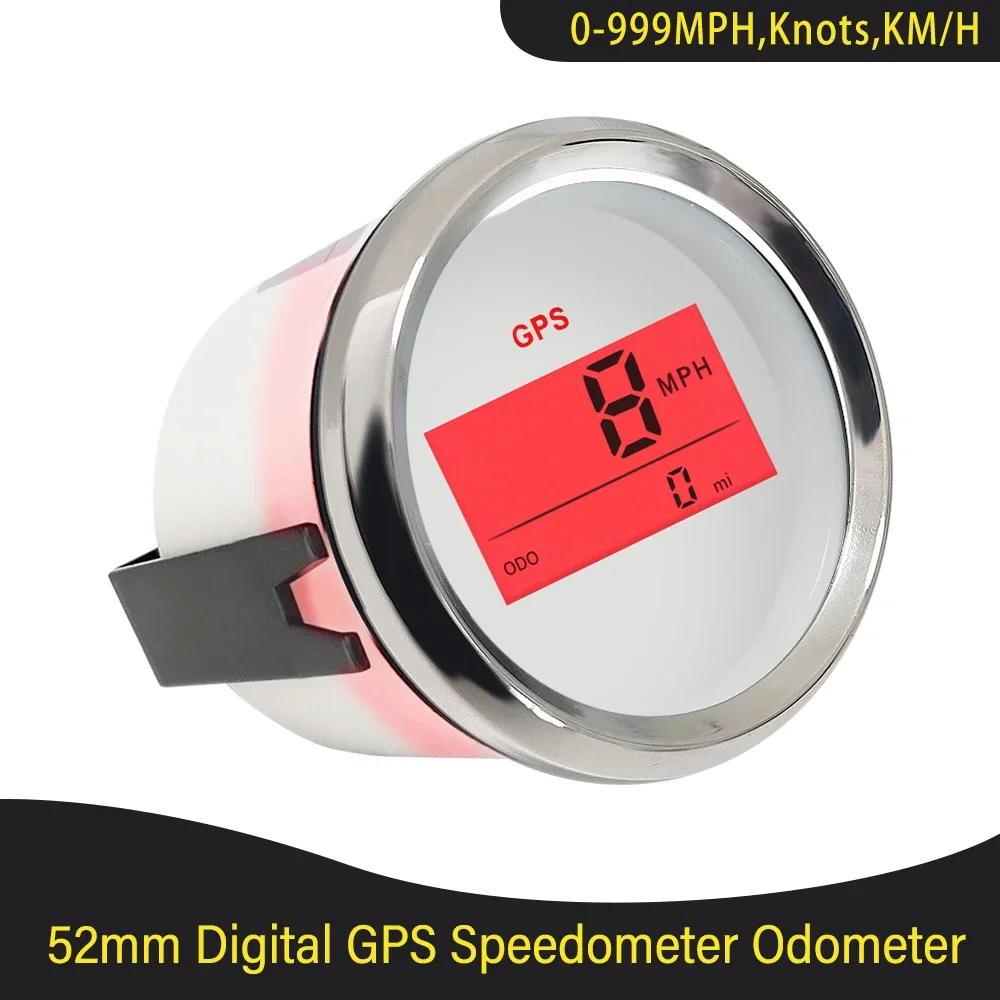 

2" Universal 52mm GPS Speedometer 0-999km/h 12V 24V with Red Backlight for Car Motorcycle Truck Boat Yacht Shows SOG ODO