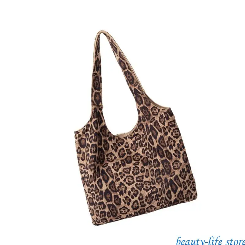 

Women's Retro Animal Leopard Print Shoulder Bag Stylish Large Capacity Handbag for Everyday Use and Travel Shoppers Bag 517D