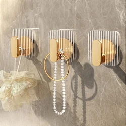 Acrylic Luxury Wall Hook Home Decor Strong Adhesive Bathroom Towel Rack No Punching Hanging Coat Hanger Door Back Key Bag Holder