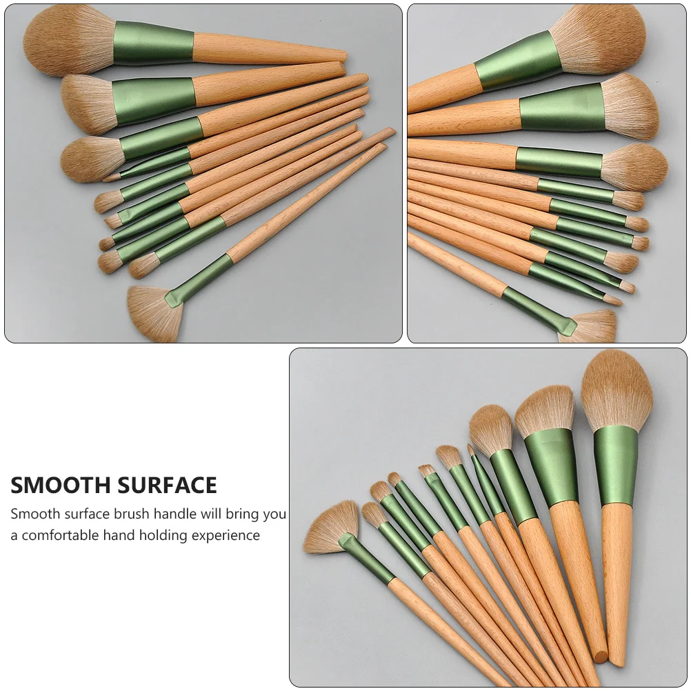 10Pcs Makeup Brush Set Wooden Handle Professional Face Powder Eyeshadow Foundation Blush Kit Face Powder Brush