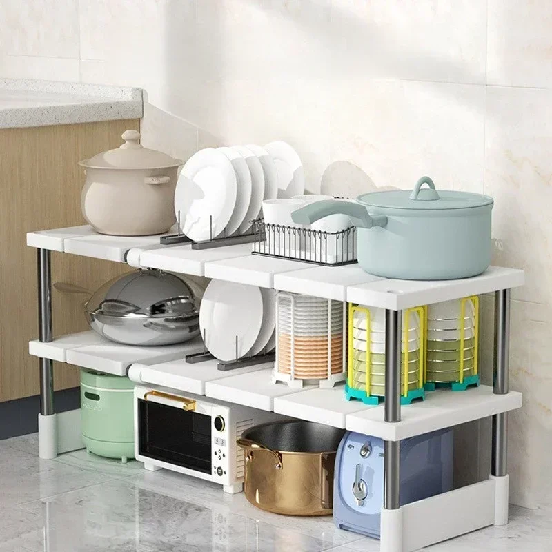 تكويم تخزين الرف خزانة الطبقات التقسيم رف خزانة فرز الرفوف تلسكوبي بالوعة حامل خزانة الملابس المنظم #4