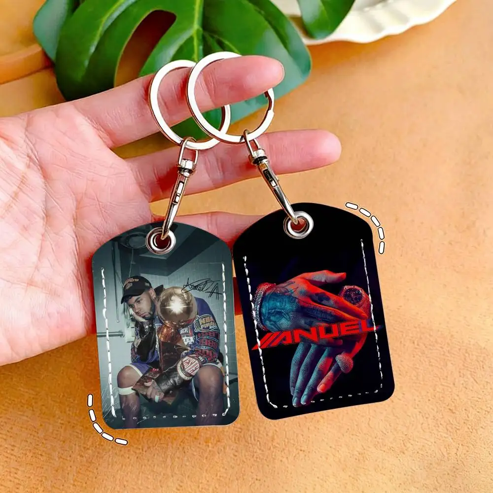 Singer Anuel AA Card Holder Keychain Key Ring Door Lock Access Protective Case For Security Gift