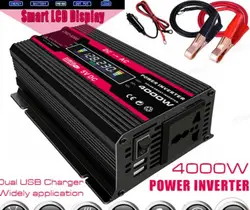 Inverter 12v 220v Pure Sinus 12v Pure Sine Pure Sine Wave 4000W DC 12V TO 220V Rate Power Peak Car Plug Inverter Adapter Power