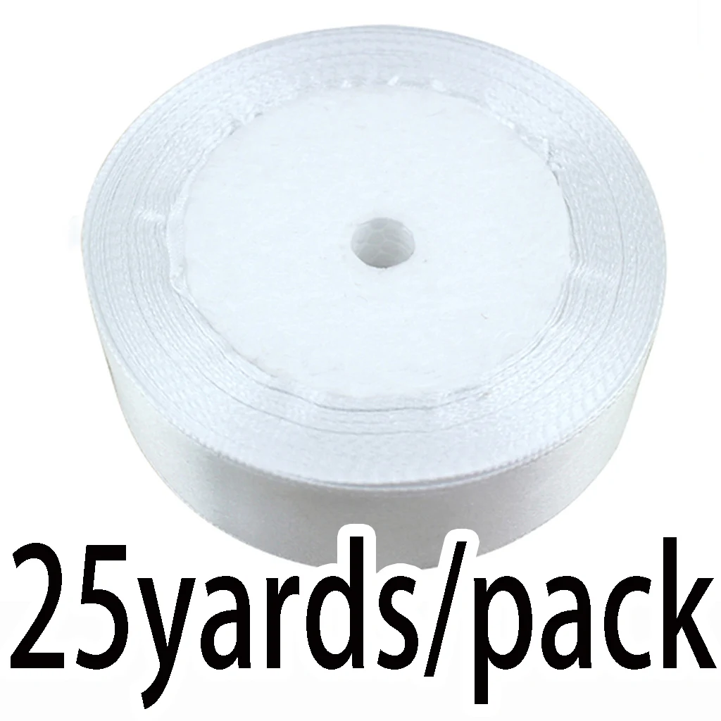 White Single Face Satin Ribbon Wholesale Gift Wrapping Christmas Ribbons