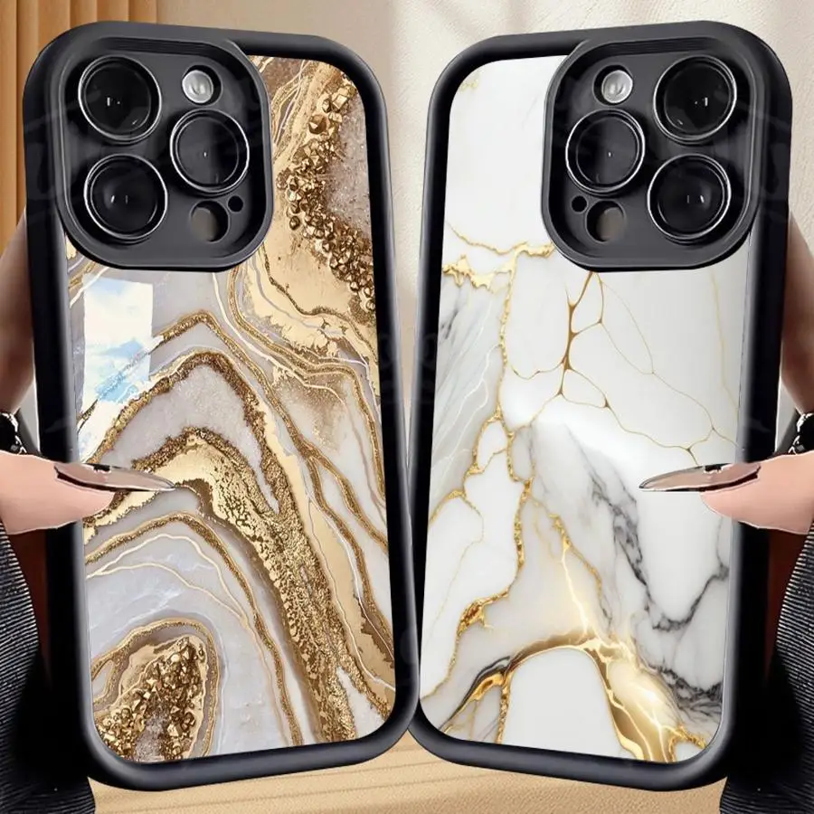Phone Case for Apple iPhone 15 16 Plus 12ProMax 11 13 11Pro 12 14Pro Max 15Plus Shell Soft Cover Marble Pattern Elegant Art