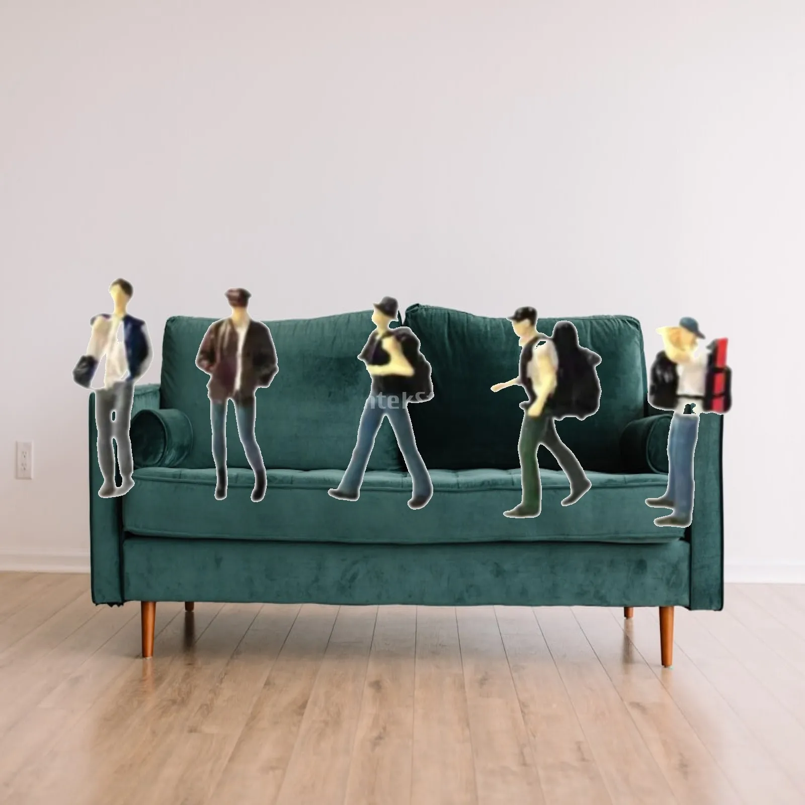 

5x 1/64 Scale Backpacker 3D Character Model Stimulated Tiny People Model for DIY Scene Desktop Decoration Train Layout