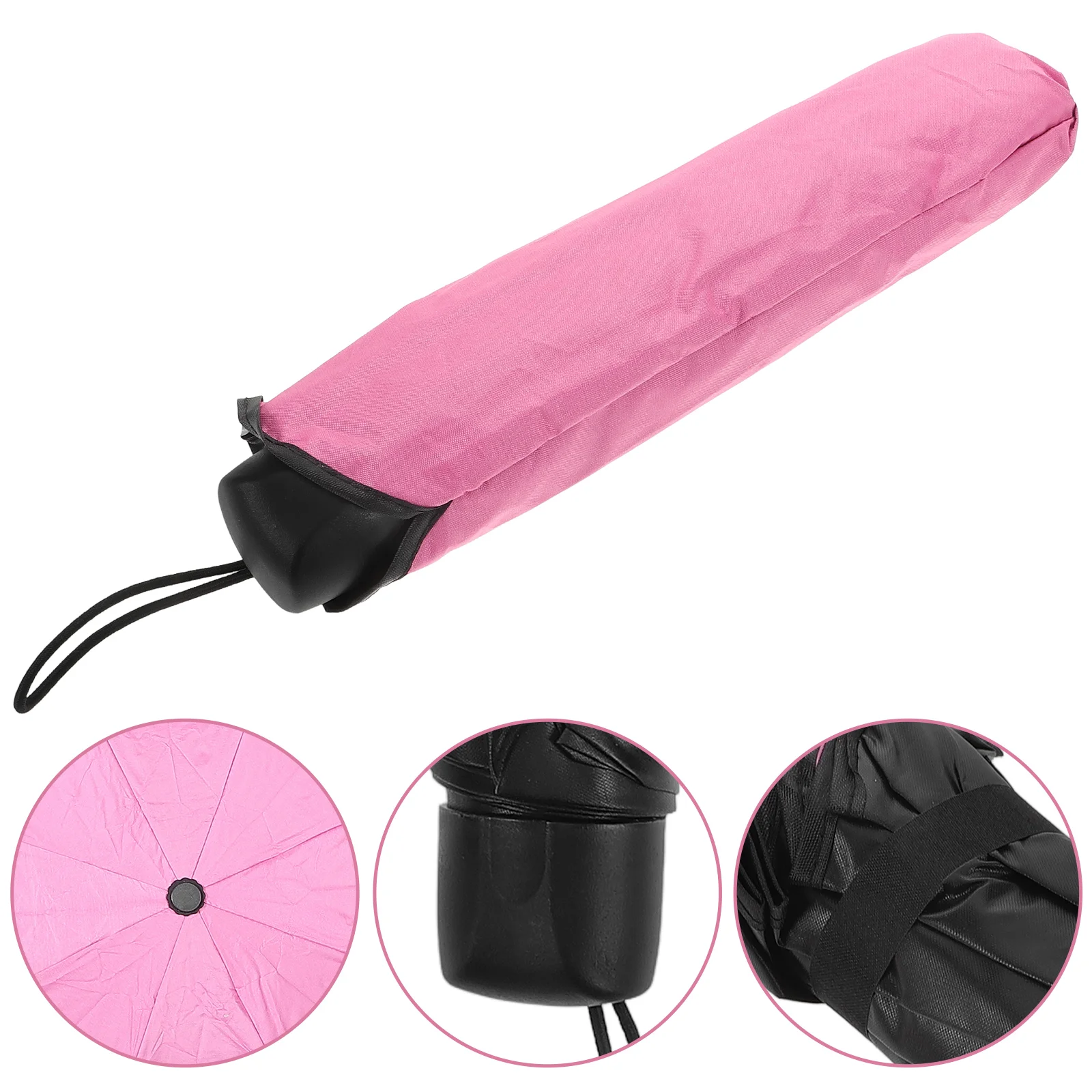 Color Changing Umbrella Pink Parasol Sun Protection Rain Umbrellas Unbreakable Mini for Backpack Foldable