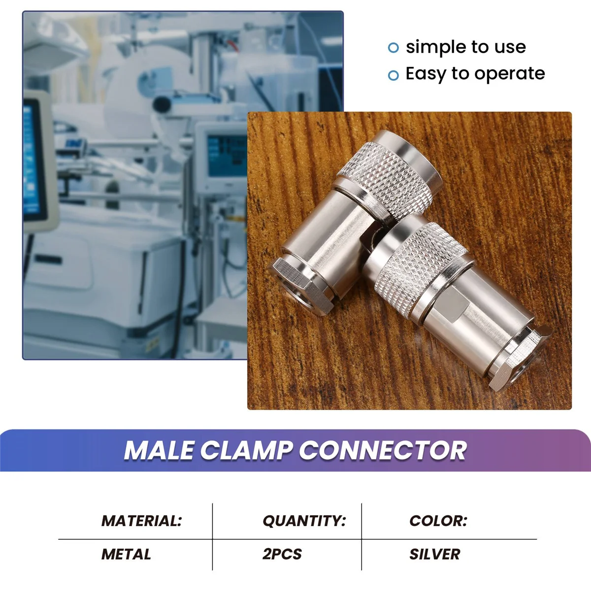 ABIY 2 Pcs N Type Male Clamp RG8 LMR400 RG165 RG213 7D-FB RF Coaxial Connector